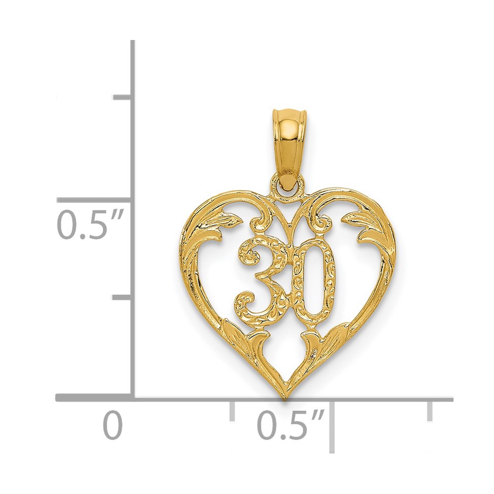 14k 30 in Heart Cut-out Pendant (C2958)