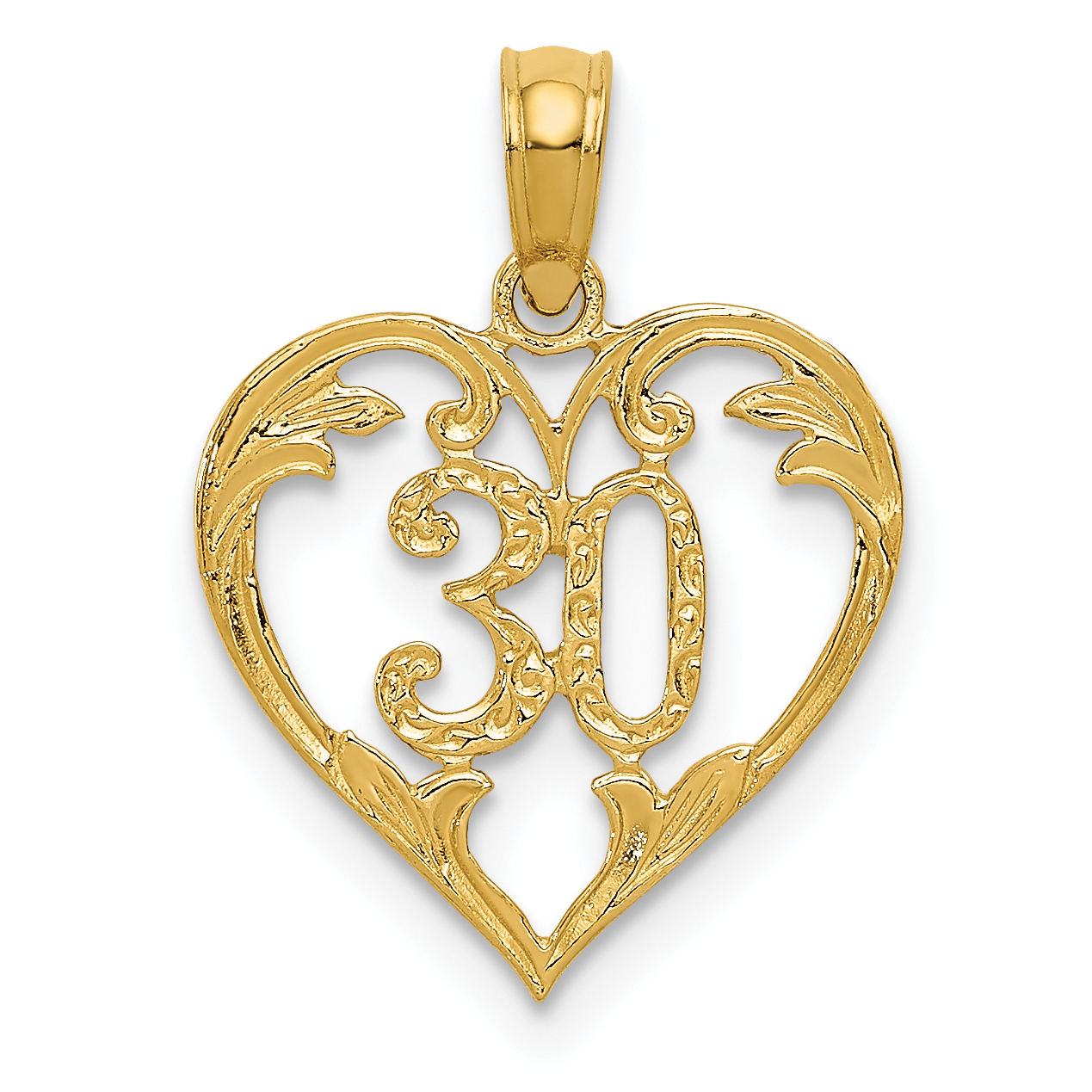 14k 30 in Heart Cut-out Pendant (C2958)