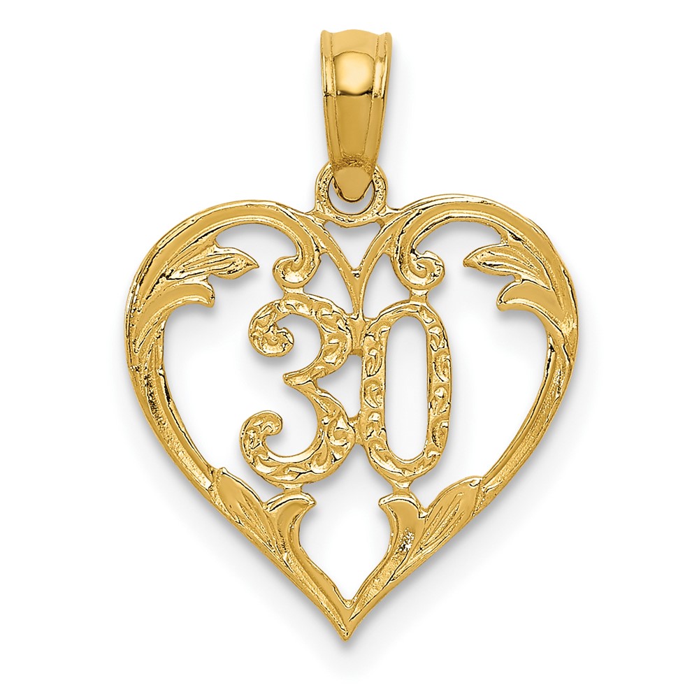 14k 30 in Heart Cut-out Pendant (C2958)