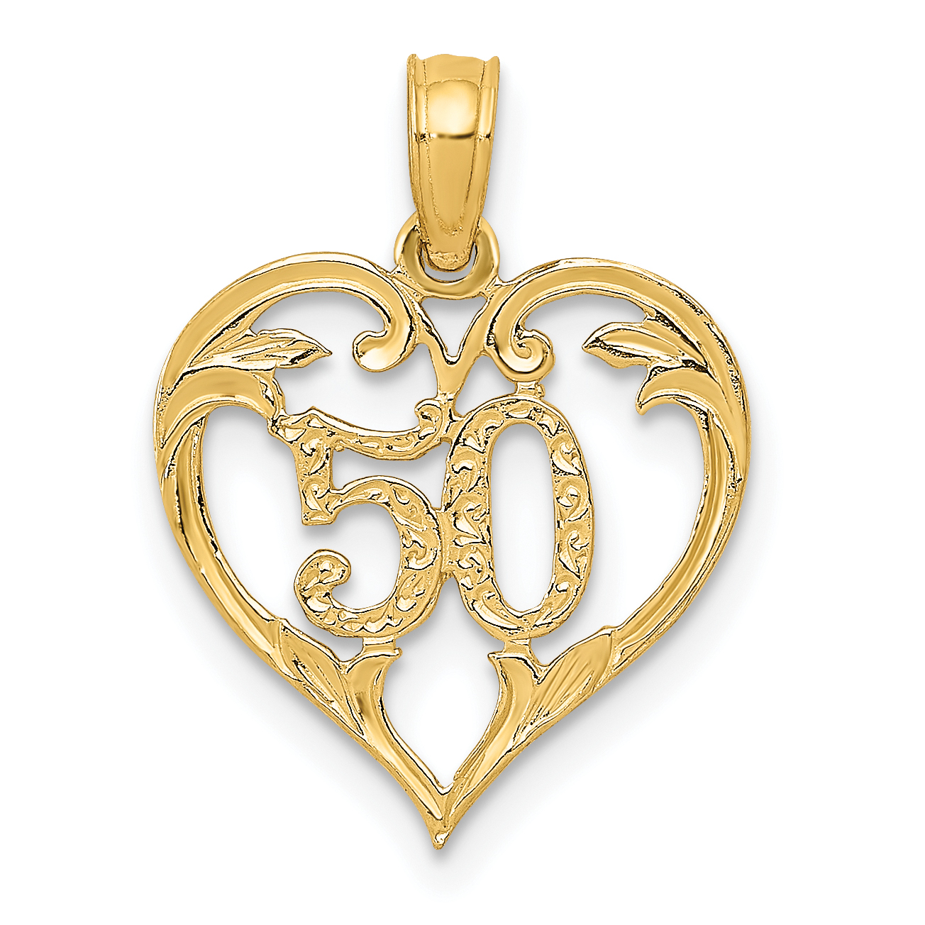 14k 50 in Heart Cut-out Pendant (C2959)