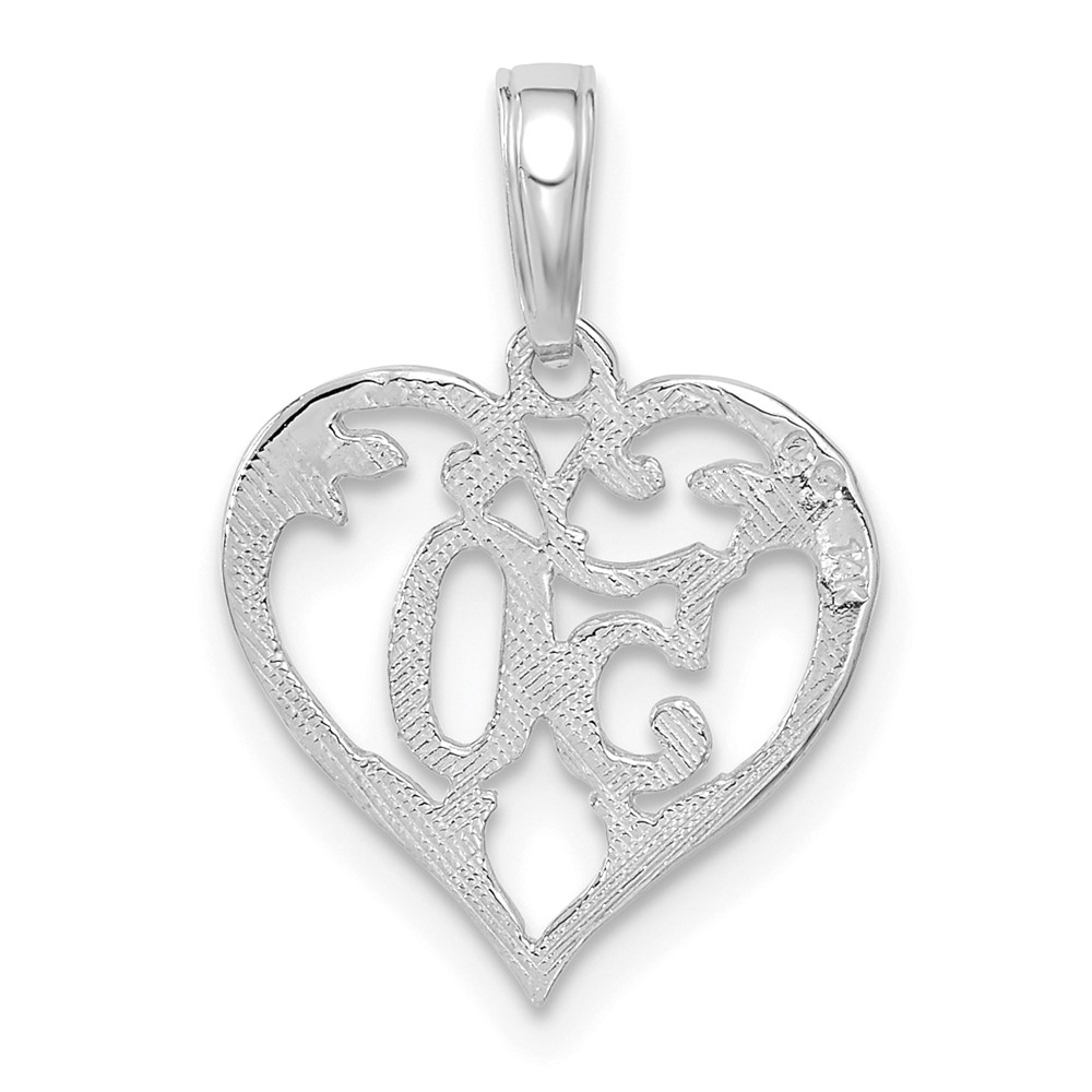 14k White Gold 50 in Heart Cut-out Pendant (C2959W)