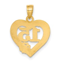 14K Yellow Gold Quince Anos Heart Frame Pendant - 15in view 3