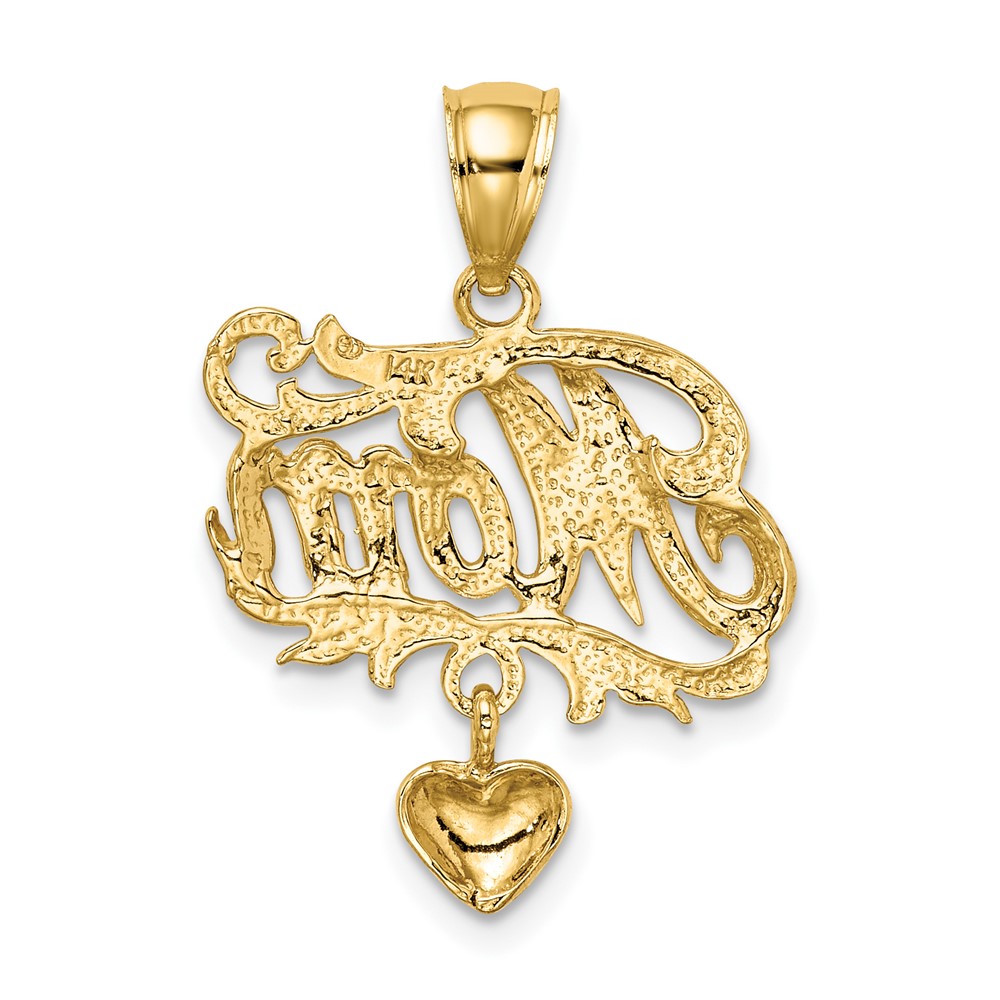 14k MOM w/ Dangling Heart Charm (C2980)