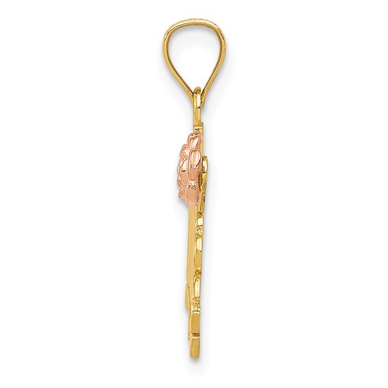 14k Yellow and Rose Gold #1 MADRE Pendant