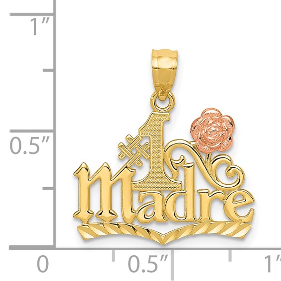 14k Yellow and Rose Gold #1 MADRE Pendant