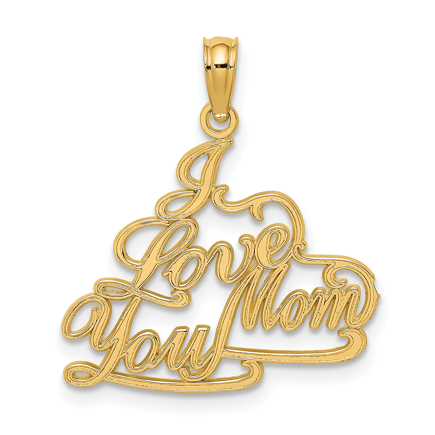 14k I LOVE YOU MOM Charm (C2994)