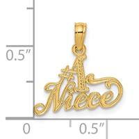 14K Yellow Gold #1 Niece Charm view 3