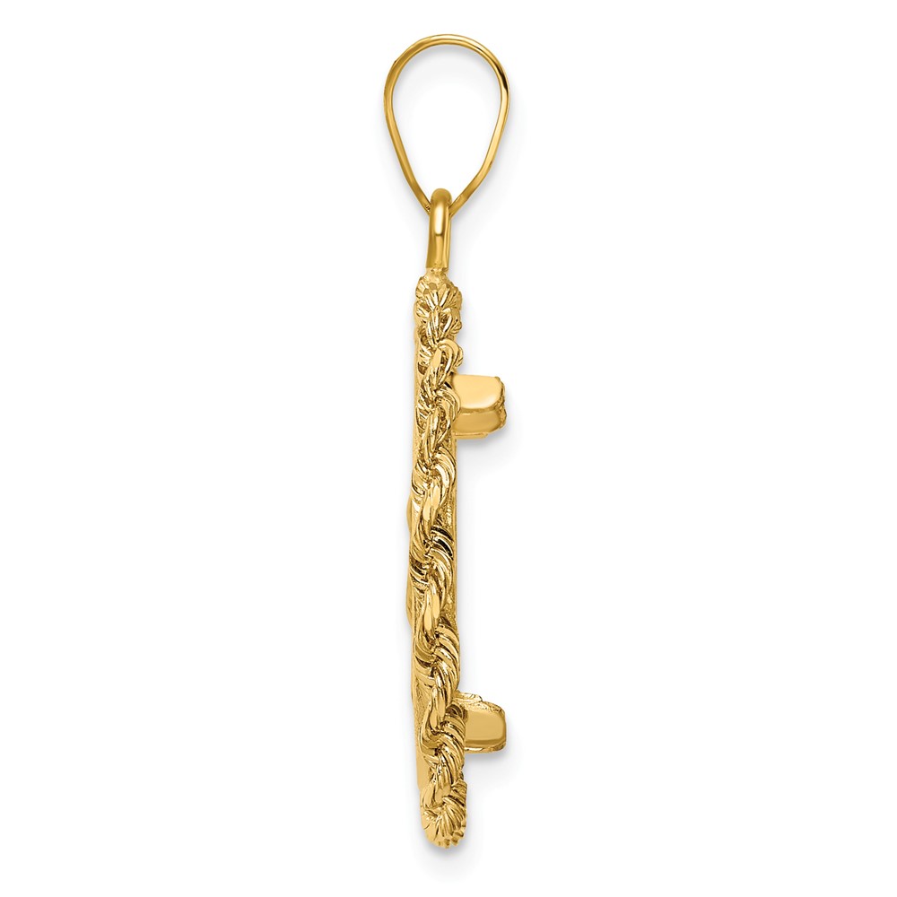 Wideband Distinguished Coin Jewelry 14k Polished Rope 16.5mm Prong Coin Bezel Pendant (C3012/16.5)