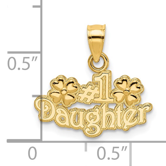 Gold #1 DAUGHTER with Flowers Pendant