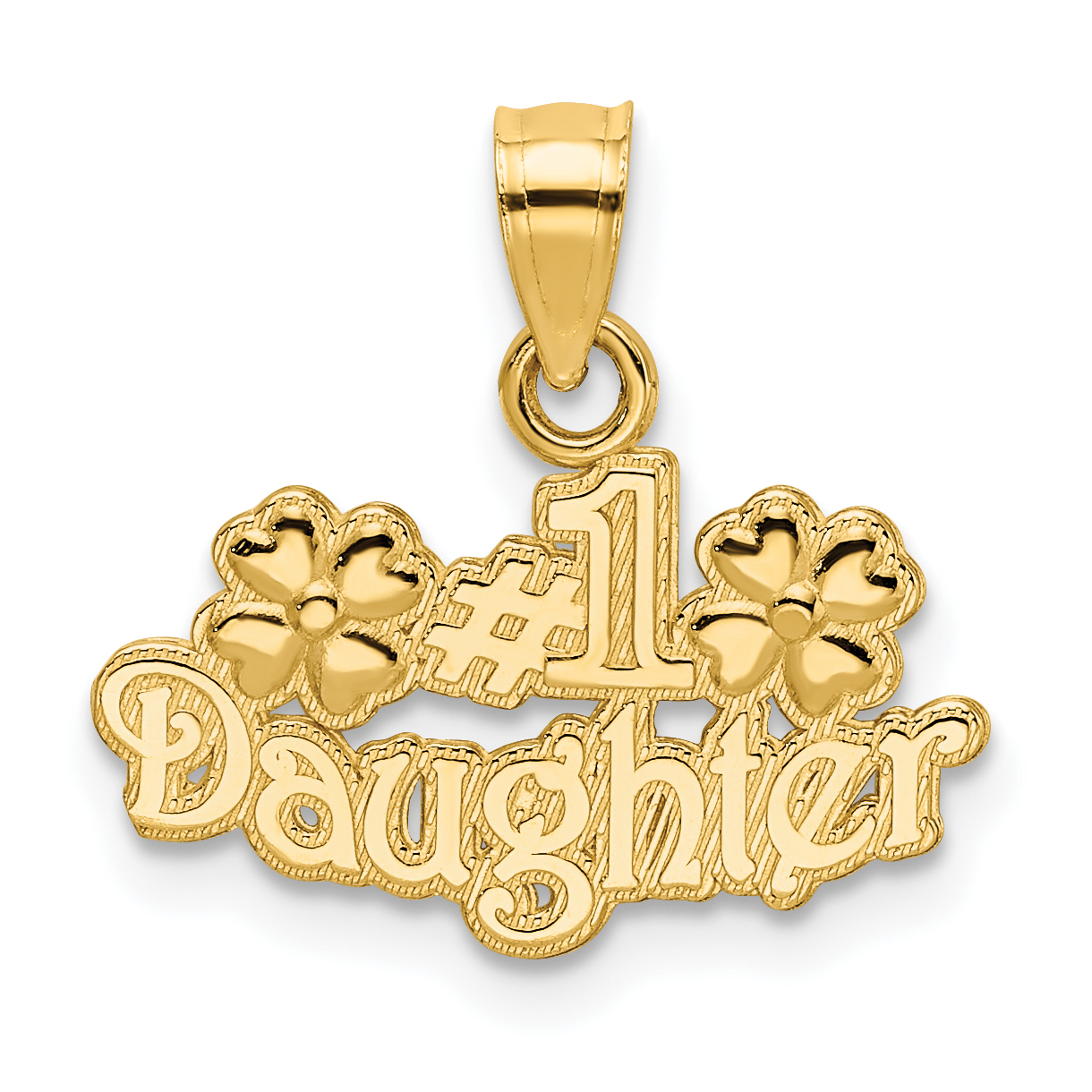 14k #1 DAUGHTER with Flowers Charm (C3013)
