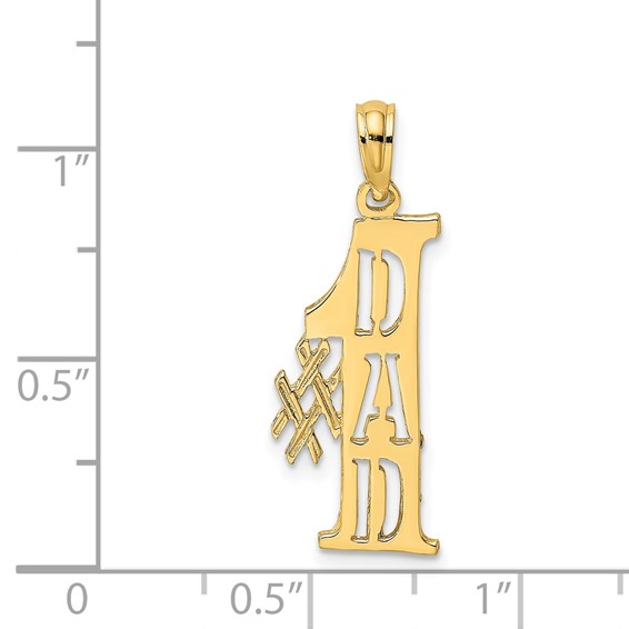 Gold #1 DAD Vertical Cut-out  Pendant