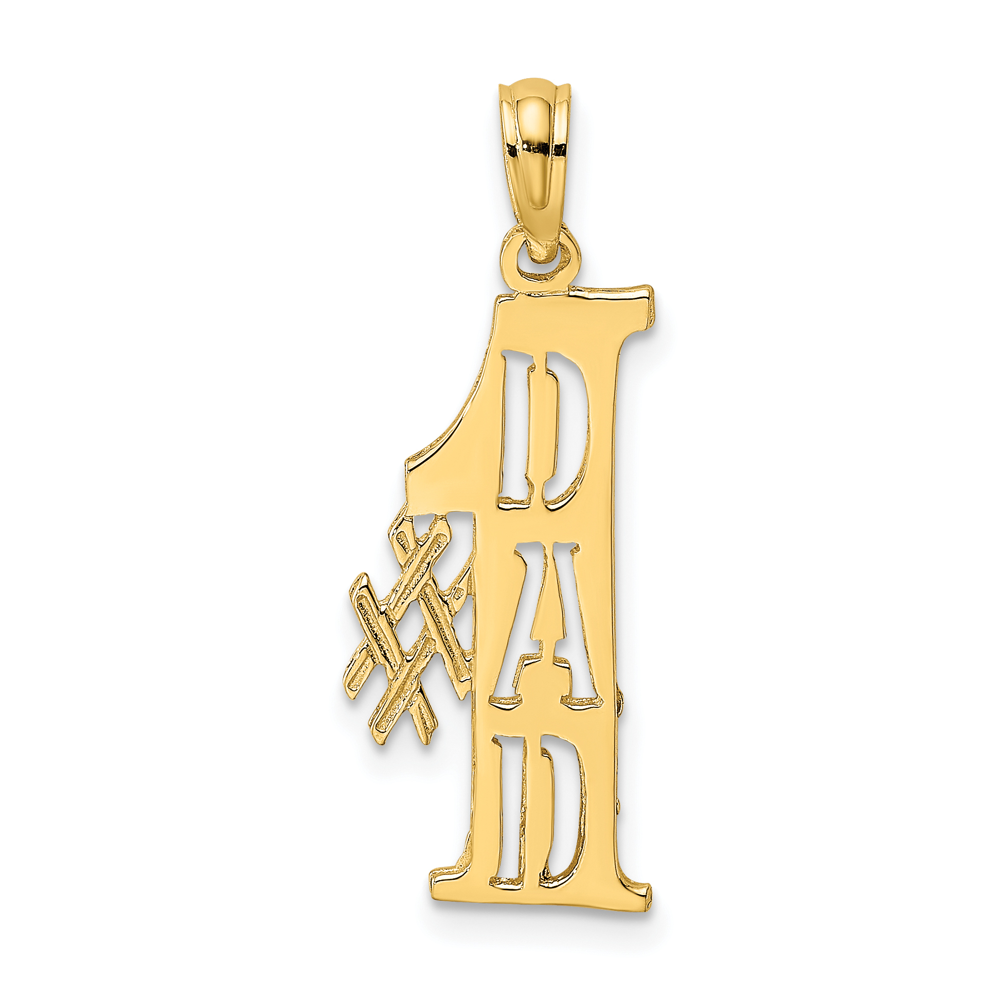 14k #1 DAD Cut-out Vertical Charm (C3015)