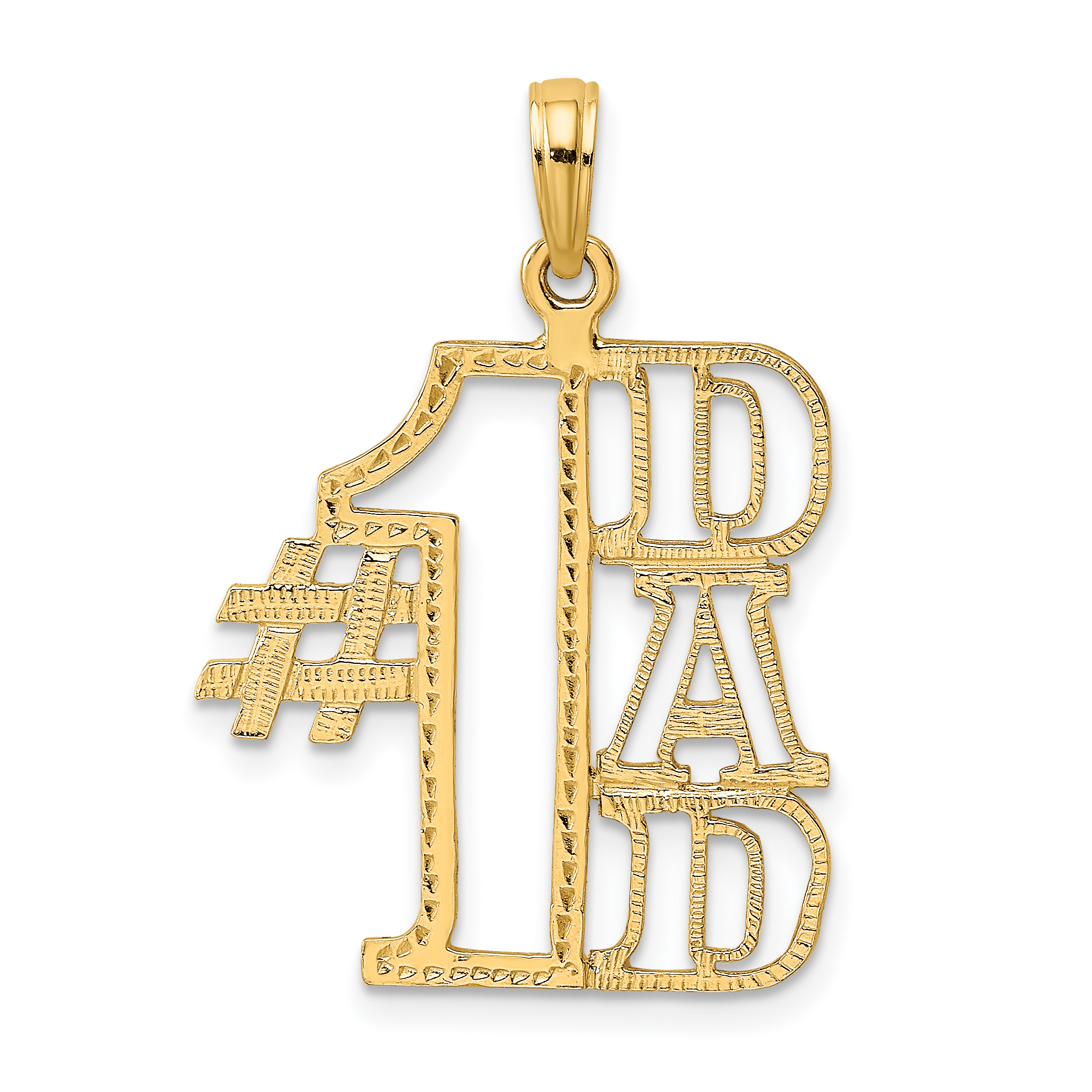 14k #1 DAD Cut-out Charm (C3017)