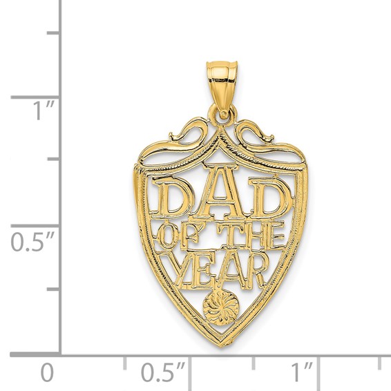 14k DAD OF THE YEAR Plaque Charm