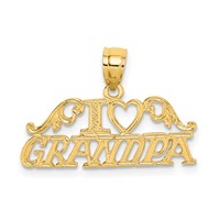 14K Yellow Gold I Heart Grandpa Charm view 1