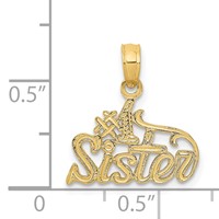 14K Yellow Gold #1 Sister Pendant view 4
