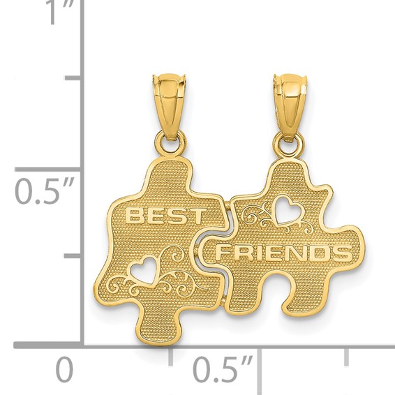 14k BEST FRIENDS 2-Piece Break-apart Puzzle Pieces Charm