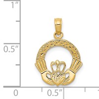 14K Yellow Gold Claddagh Charm view 4
