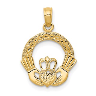 Gold Polished Claddagh Pendants