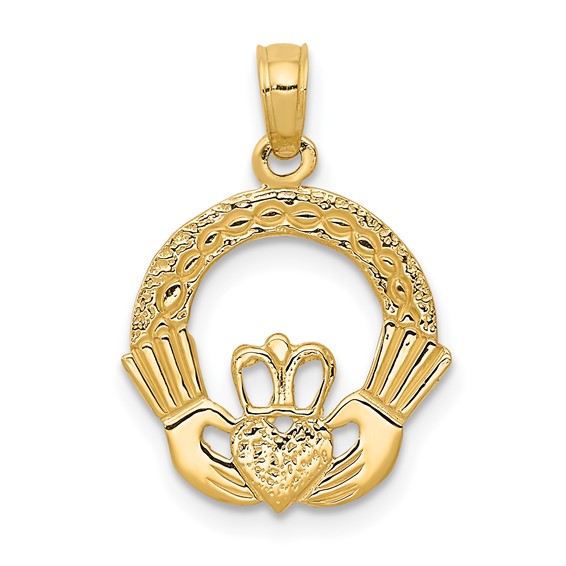 Gold Polished Claddagh Pendants