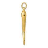 14K Yellow Gold 3-D Italian Horn Charm view 2