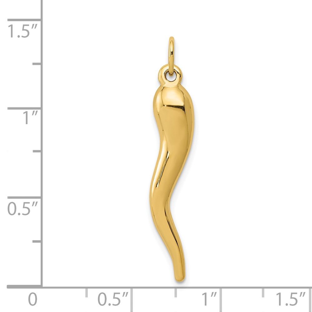 14k 3D Italian Horn Charm (C3041)