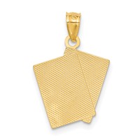 14K Yellow Gold Ace of Hearts and King of Hearts All In! Cards Pendant view 3