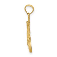 14K Yellow Gold Diamond-Cut Lizard Pendant view 2