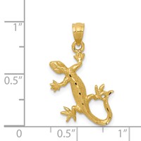14K Yellow Gold Diamond-Cut Lizard Pendant view 4