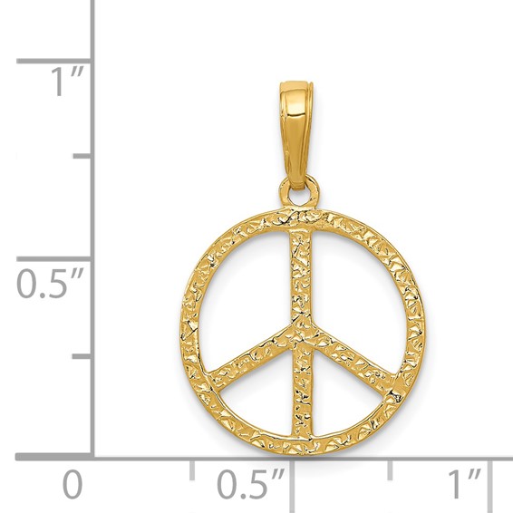 Gold Polished Peace Sign Pendants
