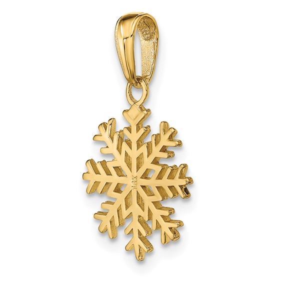 Gold Polished Snowflake Pendants