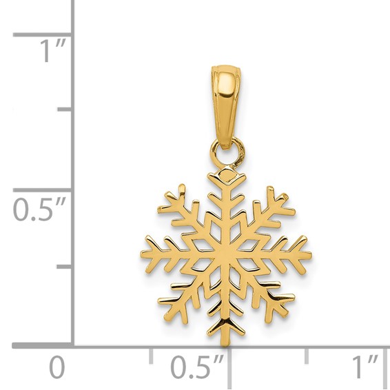 Gold Polished Snowflake Pendants