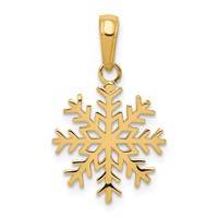 14K Yellow Gold Snowflake Pendant view 1