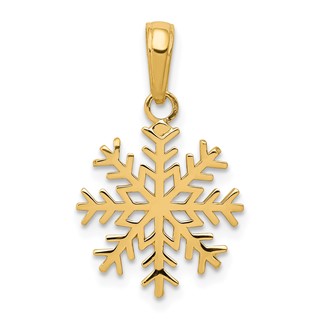 Gold Polished Snowflake Pendants