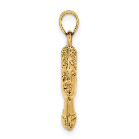 Gold Polished Nefertiti Pendant