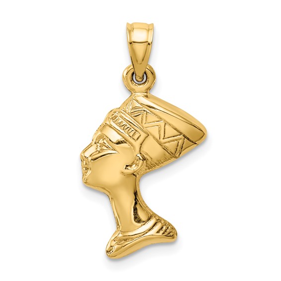 Gold Polished Nefertiti Pendant