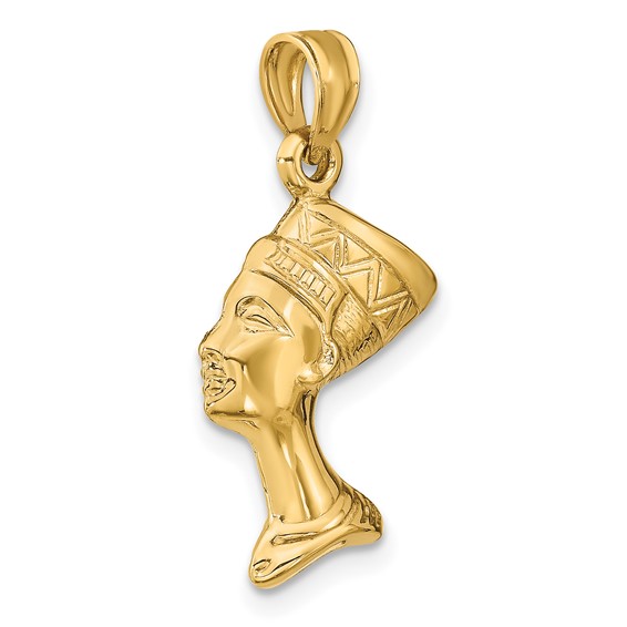 Gold Polished Nefertiti Pendant