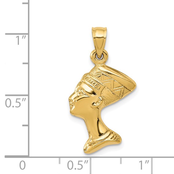 Gold Polished Nefertiti Pendant