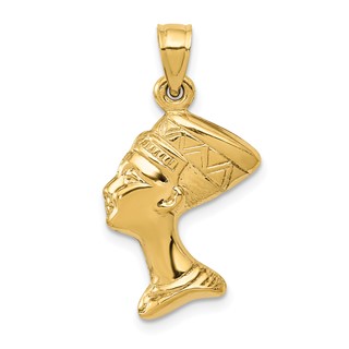 Gold Polished Nefertiti Pendant