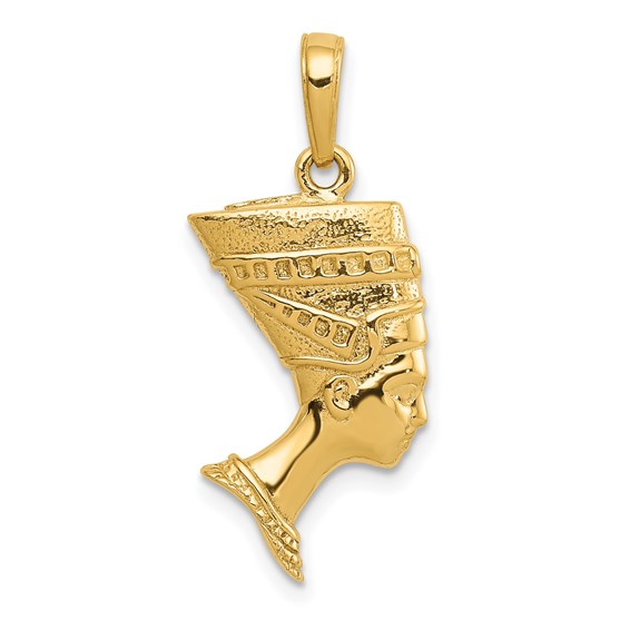 Gold Polished Nefertiti Pendant