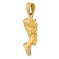 14K Yellow Gold 3-D Nefertiti Pendant view 4