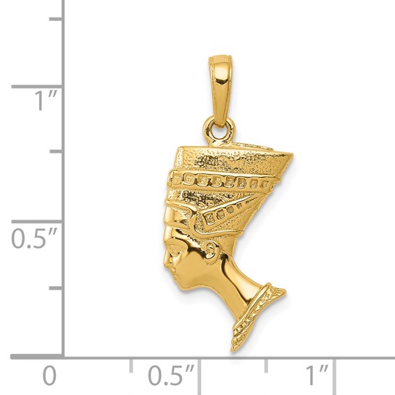 Gold Polished Nefertiti Pendant