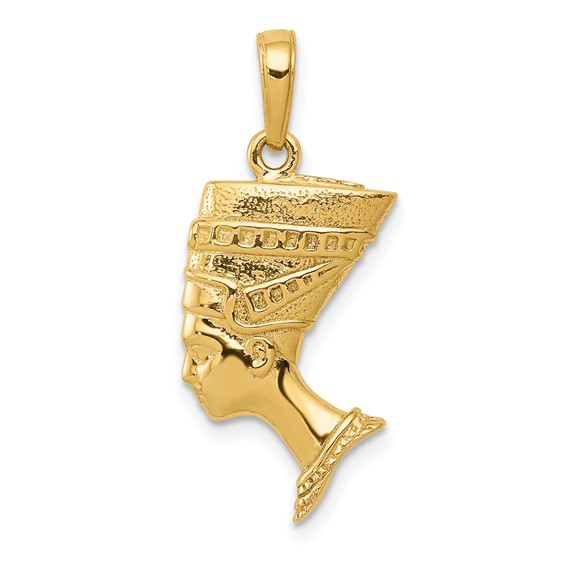 Gold Polished Nefertiti Pendant