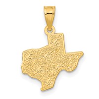 14K Yellow Gold State of Texas Map Pendant view 3