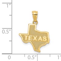 14K Yellow Gold State of Texas Map Pendant view 4