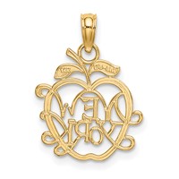 14K Yellow Gold New York in Apple Cut-out Charm view 3