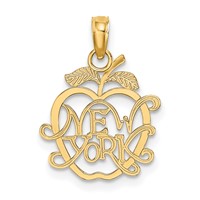 14K Yellow Gold New York in Apple Cut-out Charm view 1