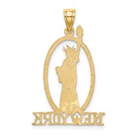 14K Yellow Gold Cut-out New York Charm with Statue of Liberty view 3