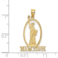 14K Yellow Gold Cut-out New York Charm with Statue of Liberty view 4