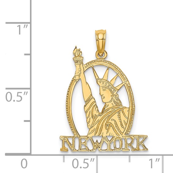 14k Cut-out NEW YORK with Statue of Liberty Charm